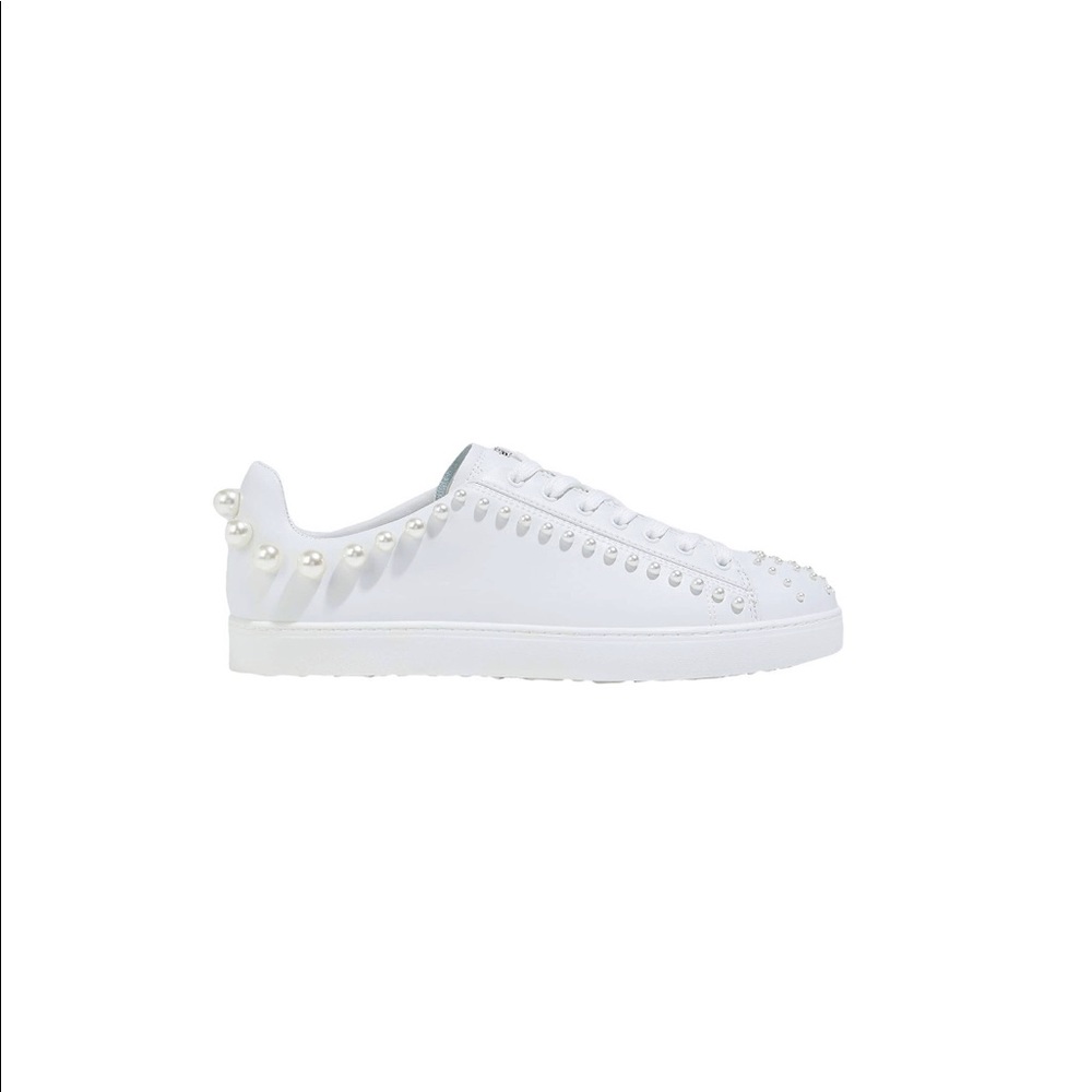 Stuart Weitzman White Faux Pearl Sneakers Size 7US